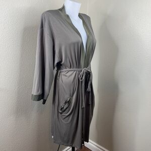 FACEPLANT Dreamwear Green-ish Kimono Bath Robe Sz SM/MED Bamboo Fabric Soft Tie